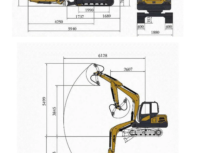 KYMRON® XH68 Pro Series Excavator with Thumb + Cab w/ AC &amp; Radio