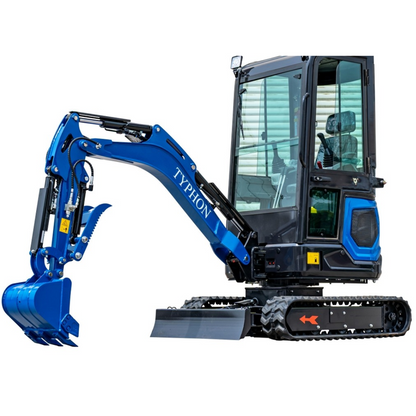 TYPHON 18 FLEX PRO 1.8 Ton Mini Excavator – Powered by Kubota D722 Diesel Engine | EPA Certified USA
