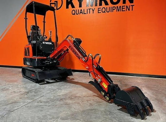 KYMRON® YH14 Mini Excavator (w/ Side Swing Boom &amp; Retractable Tracks)