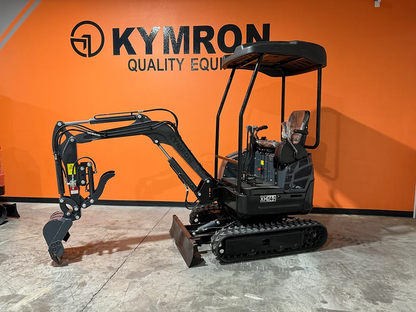 KYMRON® XH14-2 Pro Mini Excavator (w/ Side Swing Boom &amp; Retractable Tracks)