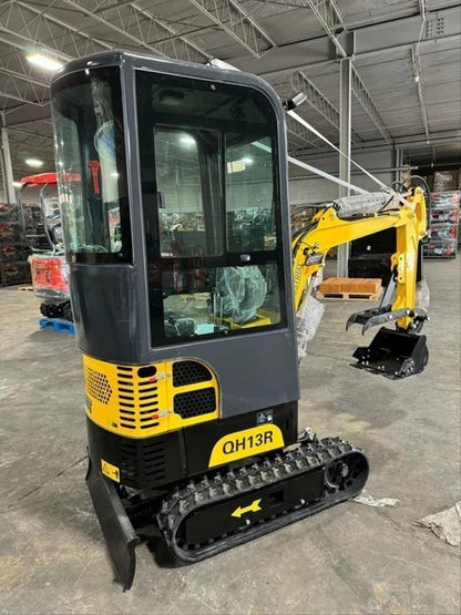 AGT QH13R 1‑Ton Gasoline Mini Excavator with Enclosed Cab