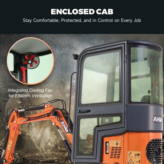 AX-12C | 13.5 HP B&amp;S Engine Mini Excavator with Enclosed Cab
