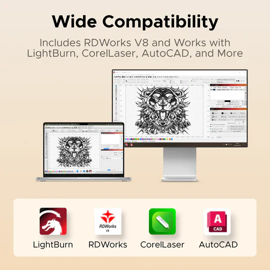 OMTech Polar Lite 55W Desktop CO2 Laser Engraver and Cutter