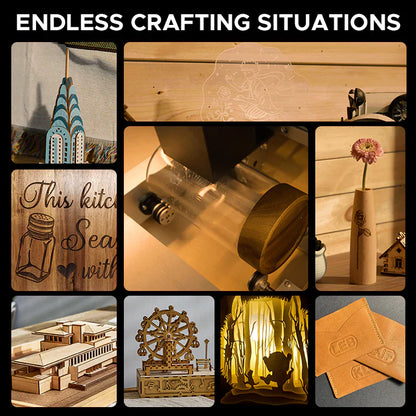 OMTech Polar 50W Desktop CO2 Laser Engraver and Cutter with Two Rotary Axes