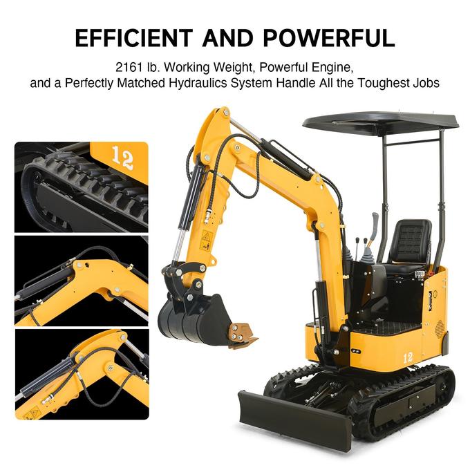 NW-12 | 13.5HP Mini Excavator B&amp;S Engine with 6 Attachments