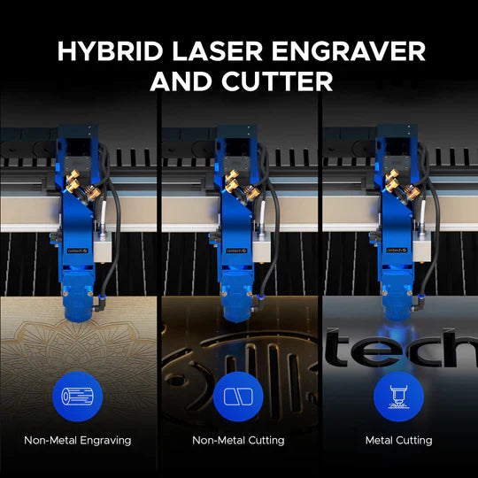 OMTech Pro 3655 Hybrid 150W Laser Cutting and Engraving Machine with 34'' x 54'' Working Area, Autofocus and Built-in Water Chiller
