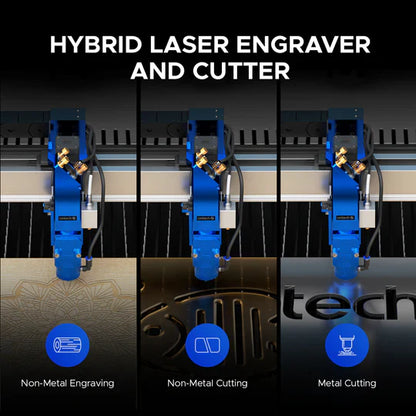 OMTech Pro 3655 Hybrid 150W Laser Cutting and Engraving Machine with 34'' x 54'' Working Area, Autofocus and Built-in Water Chiller