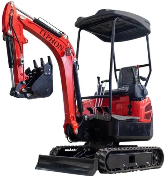 New 4,000 lb TYPHON Lux Mini Excavator Rubber Track with Kubota Diesel Engine USA
