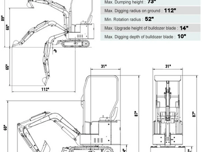 KYMRON® RH14G Mini Excavator (Base Model)