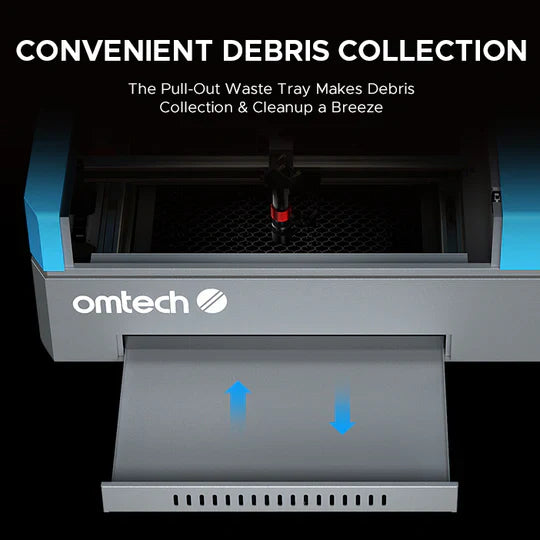 OMTech K40+ 45W Desktop CO2 Laser Engraver with 8" x 12" Working Area and Detachable Honeycomb Workbed