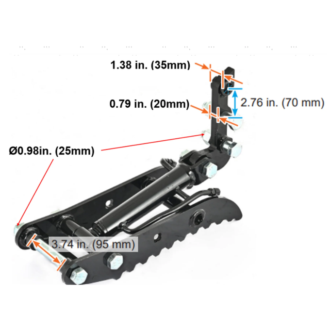 Hydraulic Thumb Clip Attachment For 1 Ton Mini Excavator with 2 Hydraulic Hoses