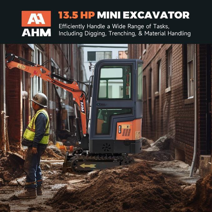 AX-12C | 13.5 HP B&amp;S Engine Mini Excavator with Enclosed Cab