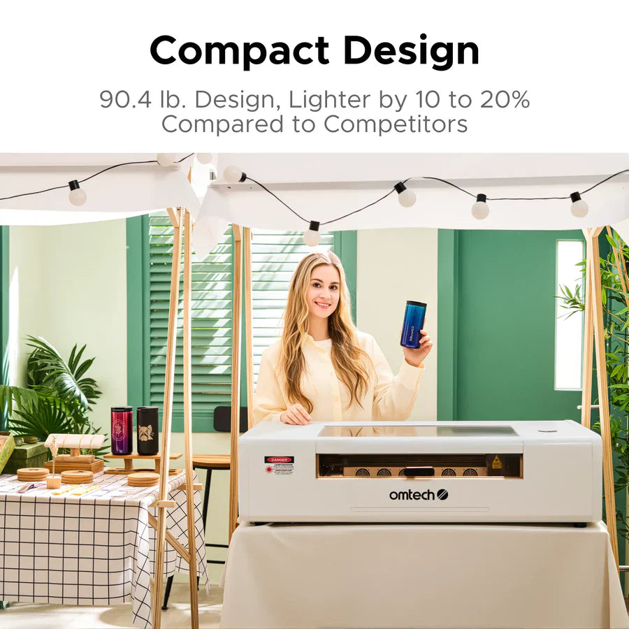 OMTech Polar Lite 55W Desktop CO2 Laser Engraver and Cutter