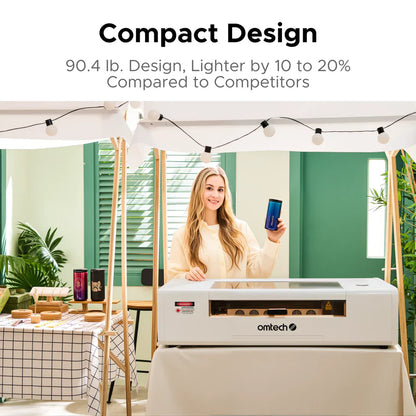 OMTech Polar Lite 55W Desktop CO2 Laser Engraver and Cutter