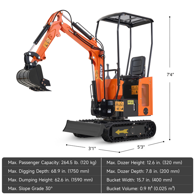 AX-15 | 13.8 HP Kubota Engine Mini Excavator
