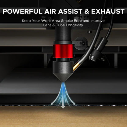 OMTech K40+ 45W Desktop CO2 Laser Engraver with 8" x 12" Working Area and Detachable Honeycomb Workbed