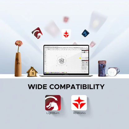 OMTech Polar 50W Desktop CO2 Laser Engraver and Cutter with Two Rotary Axes