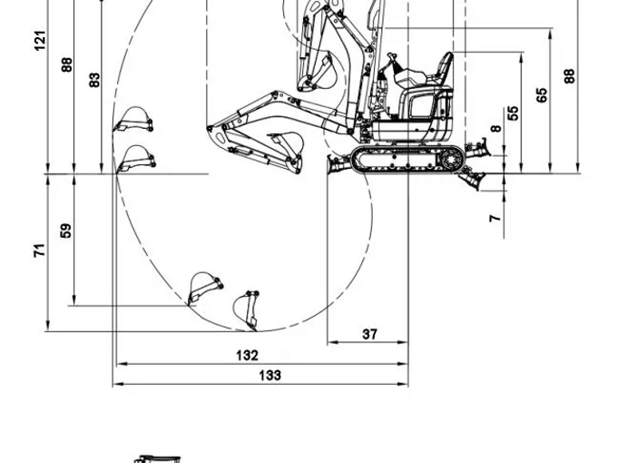 KYMRON® ZX16D Mini Excavator, Kubota powered (Fully Loaded 3 Year Warranty)